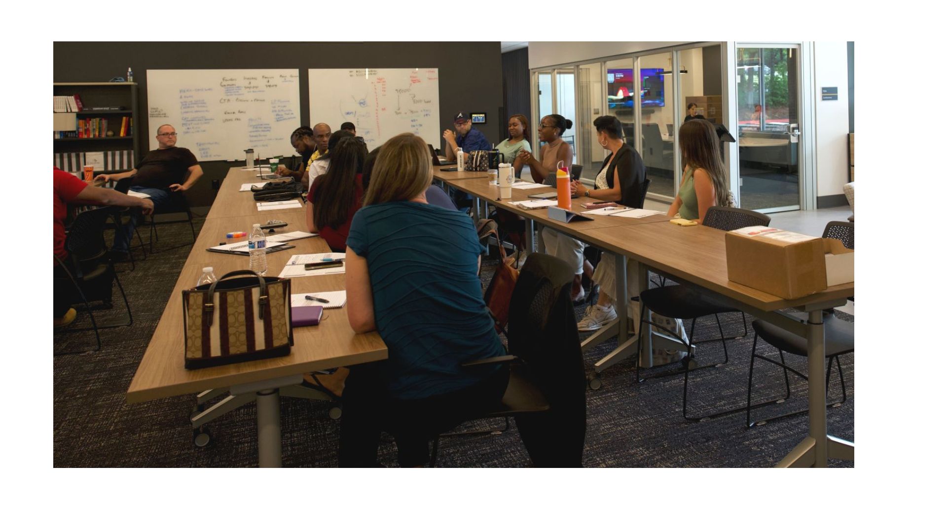 techCOBB team meeting and workshop session with participants collaborating around conference tables